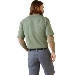 Ariat® Men's Rebar Workman Lily Pad Green T-Shirt 10043536 -ARIAT Cowboy Gear S23 MNS WORK 10043536 back