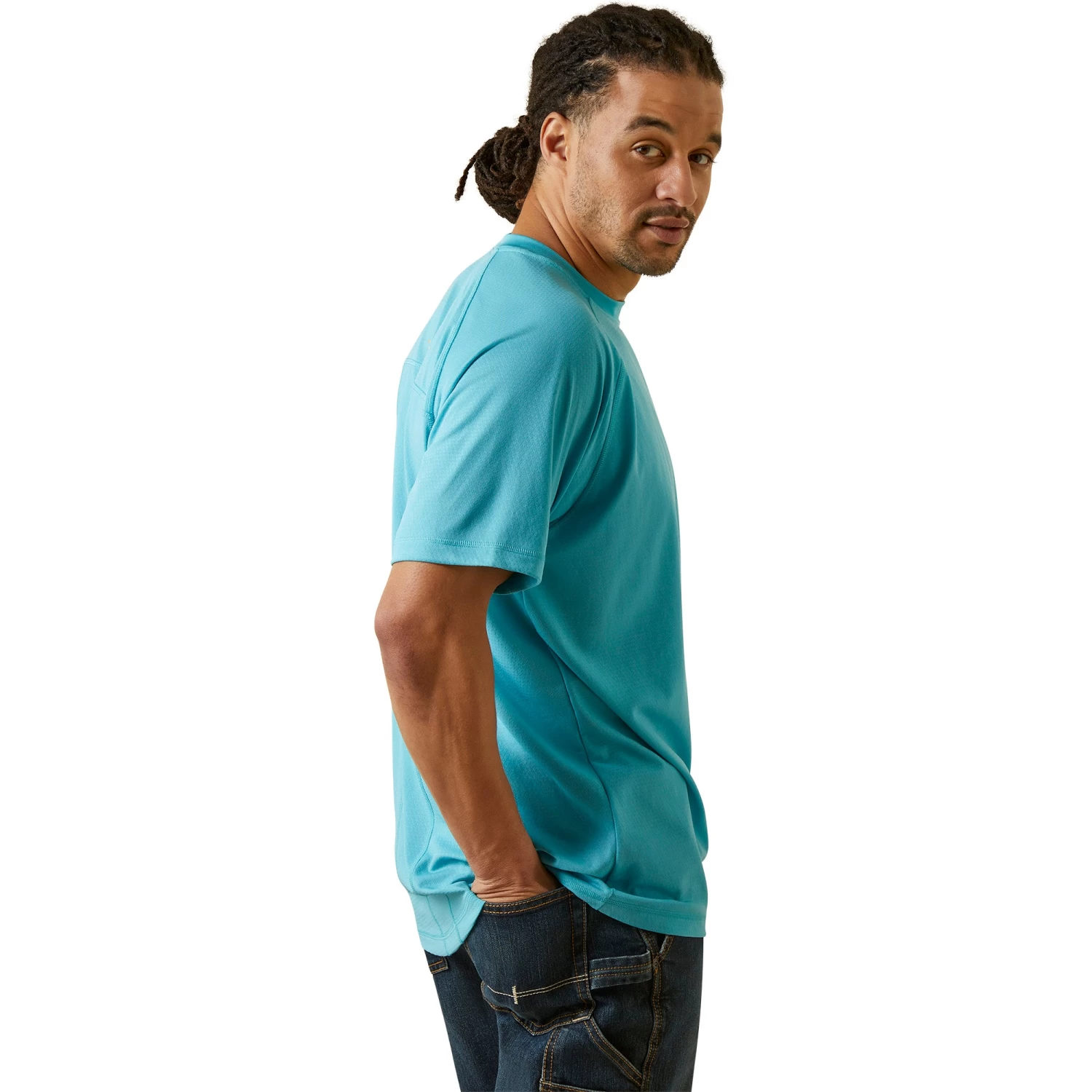 Ariat® Men's Rebar Heat Fighter Maui Blue Short Sleeve T-Shirt 10043544 4 Ariat® Men's Rebar Heat Fighter Maui Blue Short Sleeve T-Shirt 10043544 - Image 2