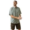 Ariat® Men's Rebar Made Tough VentTEK DuraStretch™ Green Shirt 10043578 -ARIAT Cowboy Gear S23 MNS WORK 10043578 front