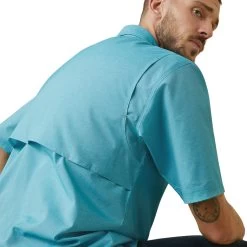 Ariat® Men's Rebar Made Tough VentTEK DuraStretch™ Blue Shirt 10043580 -ARIAT Cowboy Gear S23 MNS WORK 10043580 detail03