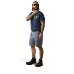 Ariat® Men's Rebar Cotton Strong™ Navy Heather & Lime T-Shirt 10043607 -ARIAT Cowboy Gear S23 MNS WORK 10043607 full