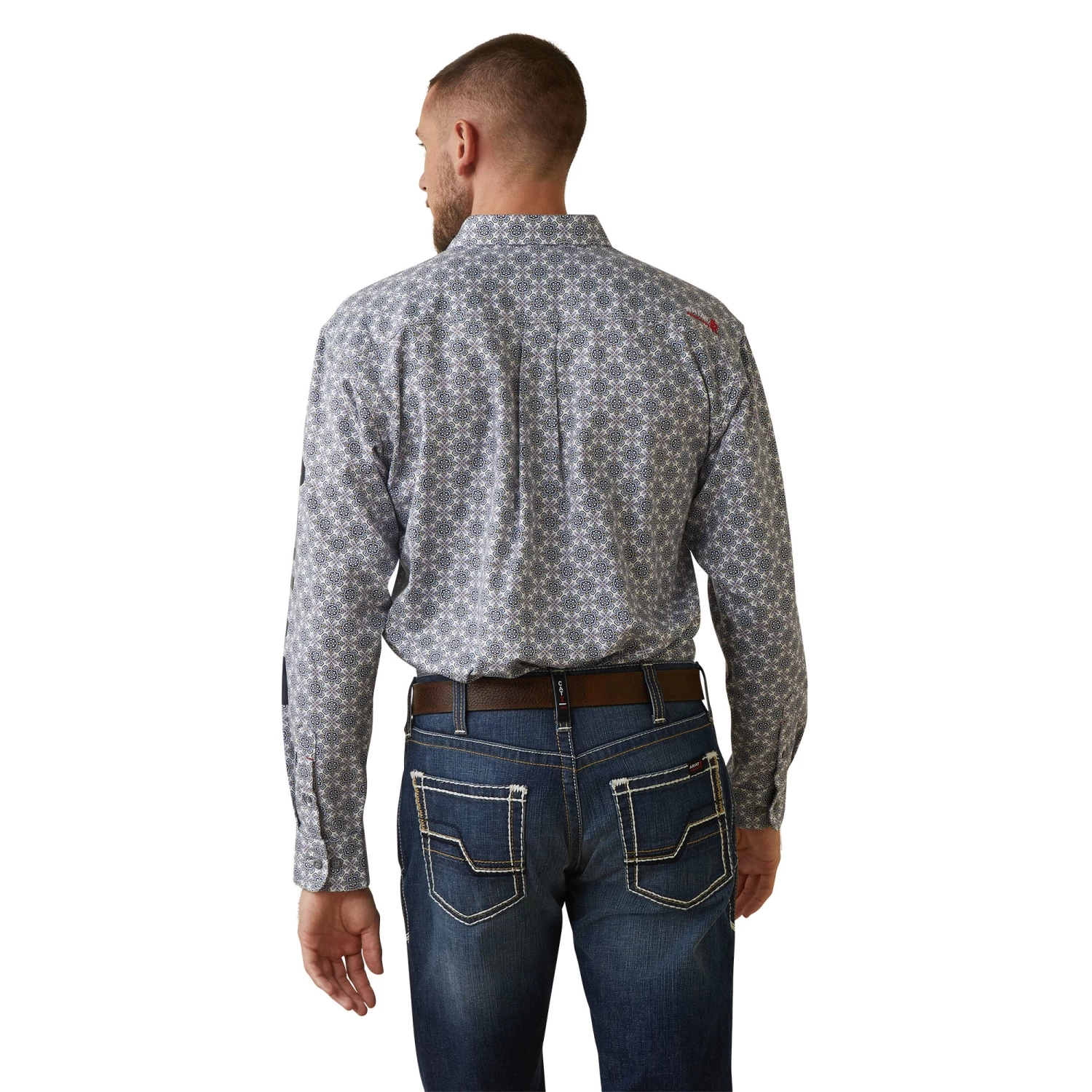 Ariat® Men's FR Amato Logo Stretch Lavender Work Shirt 10043750 4 Ariat® Men's FR Amato Logo Stretch Lavender Work Shirt 10043750 - Image 2