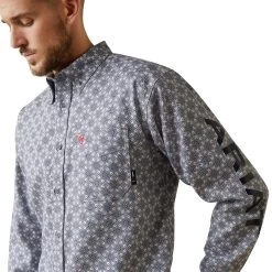 Ariat® Men's FR Amato Logo Stretch Lavender Work Shirt 10043750 10 Ariat® Men's FR Amato Logo Stretch Lavender Work Shirt 10043750 -ARIAT Cowboy Gear S23 MNS WORK 10043750 detail01