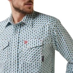 Ariat® Men's FR Dillinger Retro Bachelor Snap Work Shirt 10043751 -ARIAT Cowboy Gear S23 MNS WORK 10043751 detail02